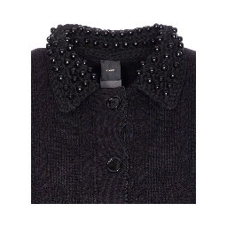 Embellished-collar cardigan