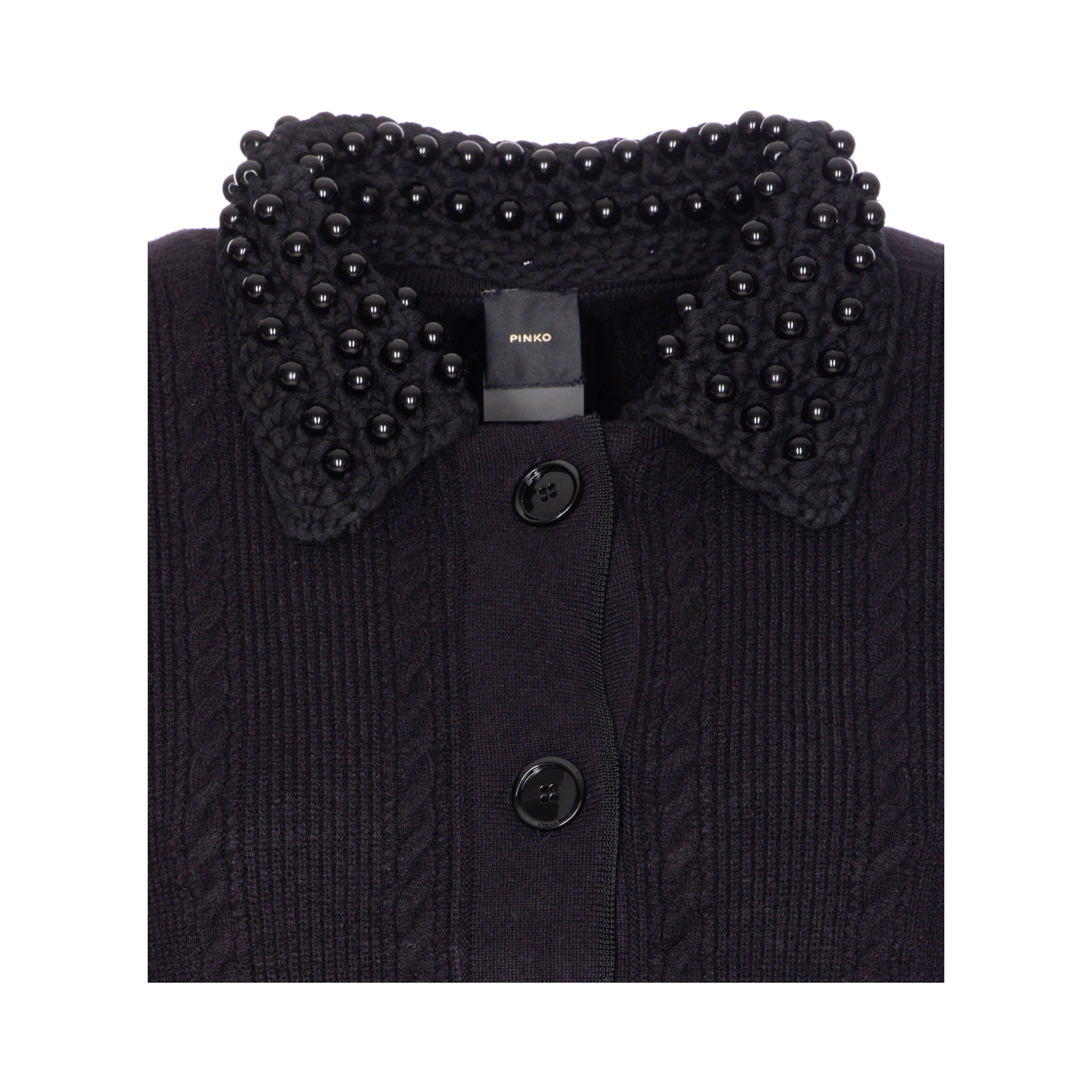 Embellished-collar cardigan