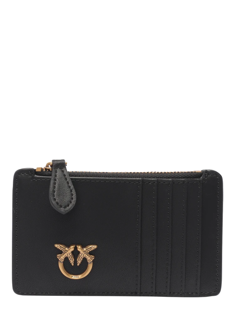 logo-detail leather purse