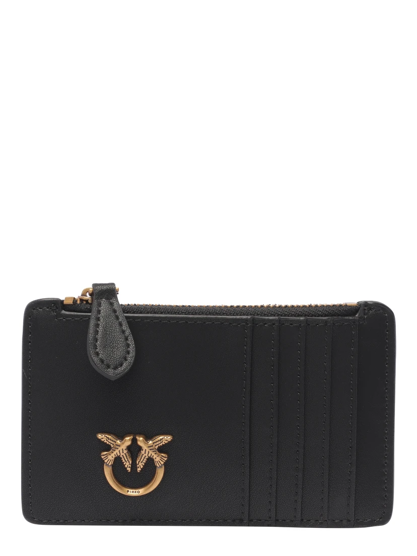 logo-detail leather purse