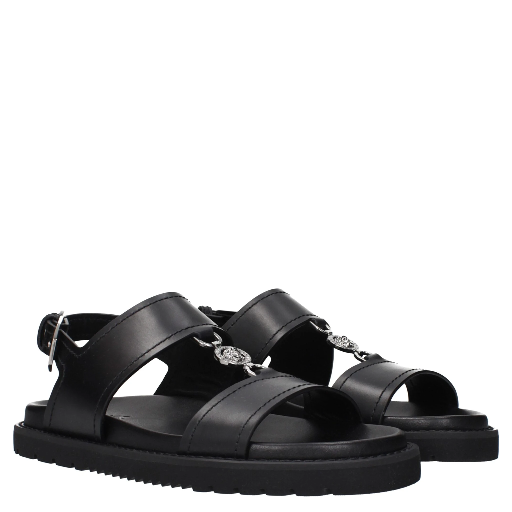 Black Leather Sandals