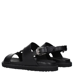Black Leather Sandals