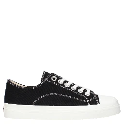 Black Fabric Low Top Sneakers