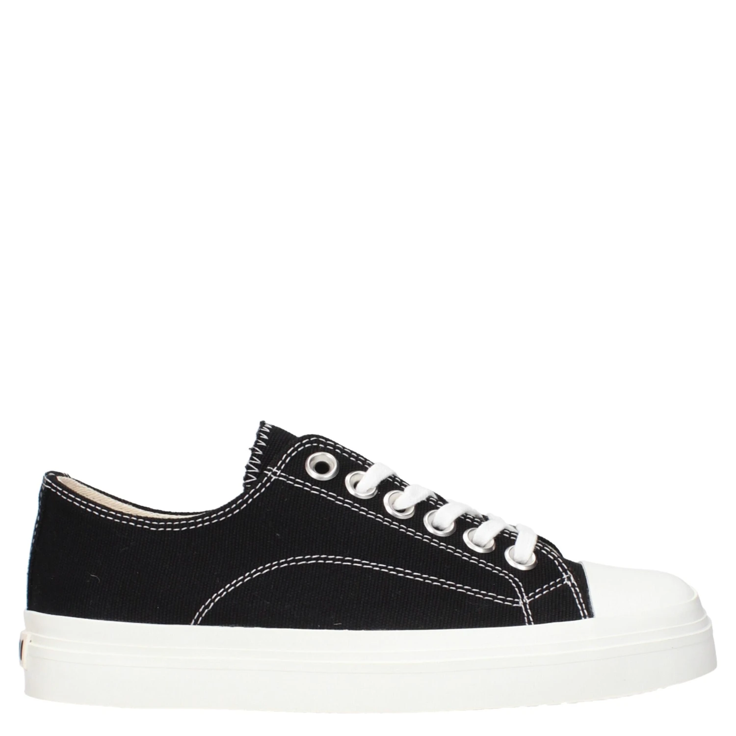 Black Fabric Low Top Sneakers