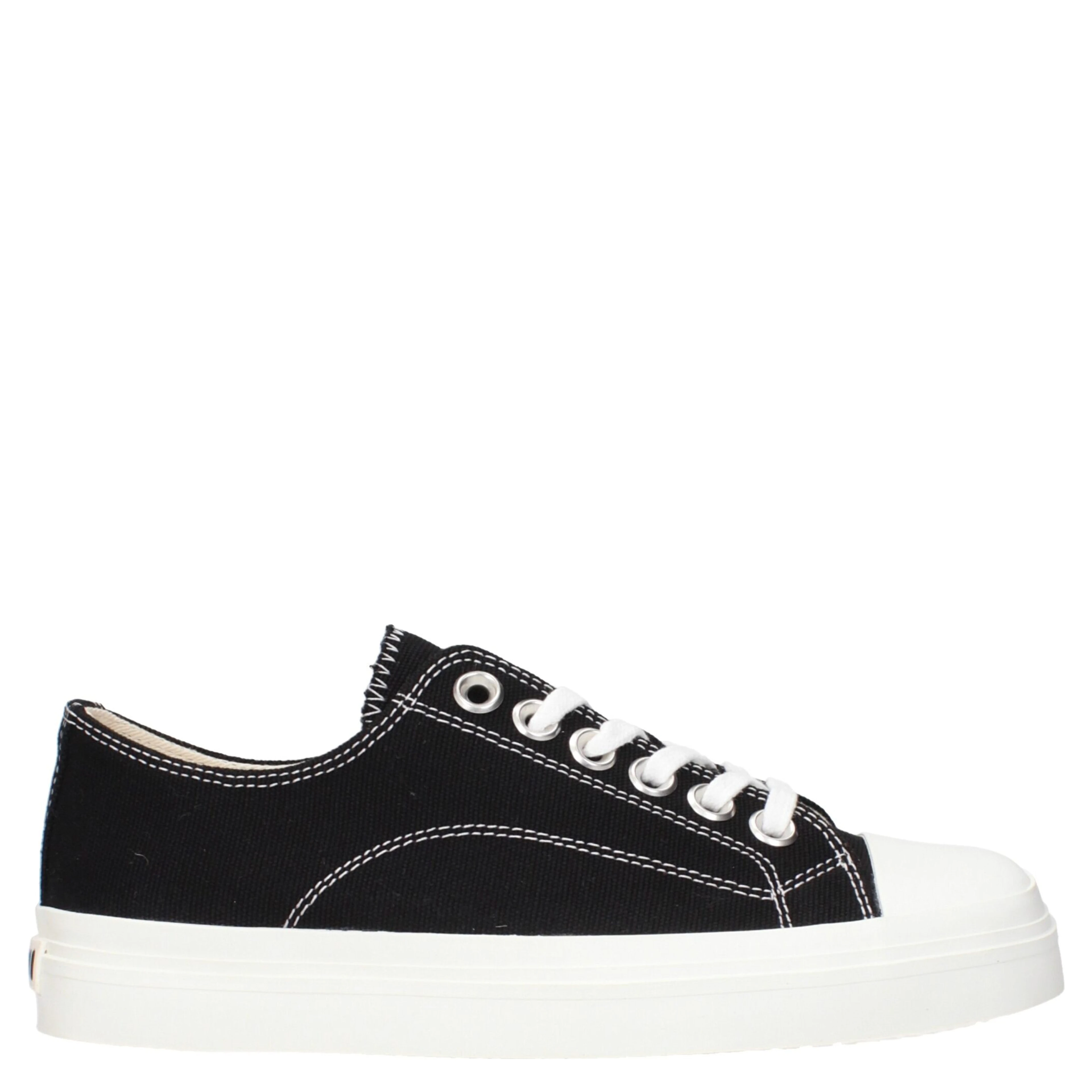 Black Fabric Low Top Sneakers