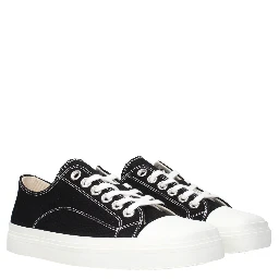 Black Fabric Low Top Sneakers