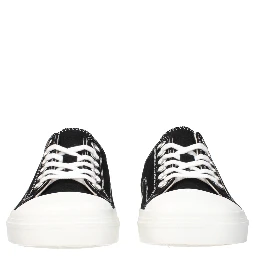 Black Fabric Low Top Sneakers