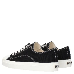 Black Fabric Low Top Sneakers