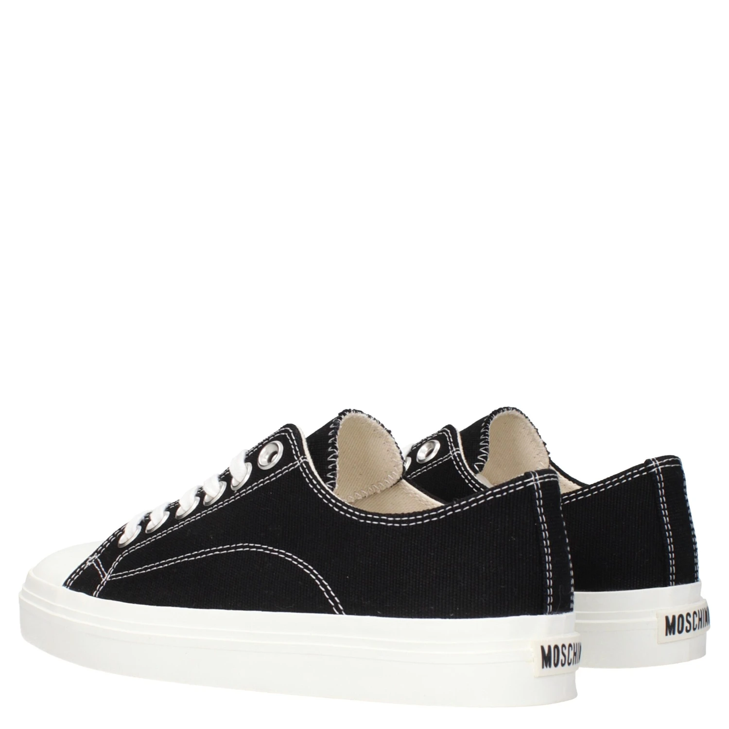 Black Fabric Low Top Sneakers