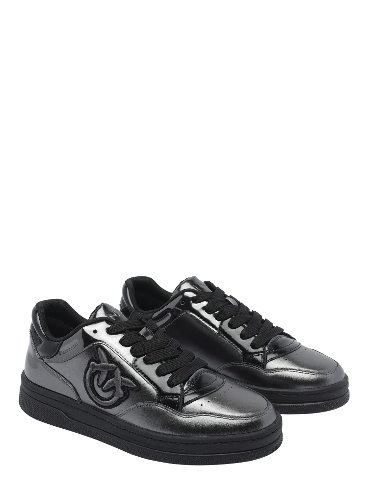 Logo-detail patent-leather sneakers alternative