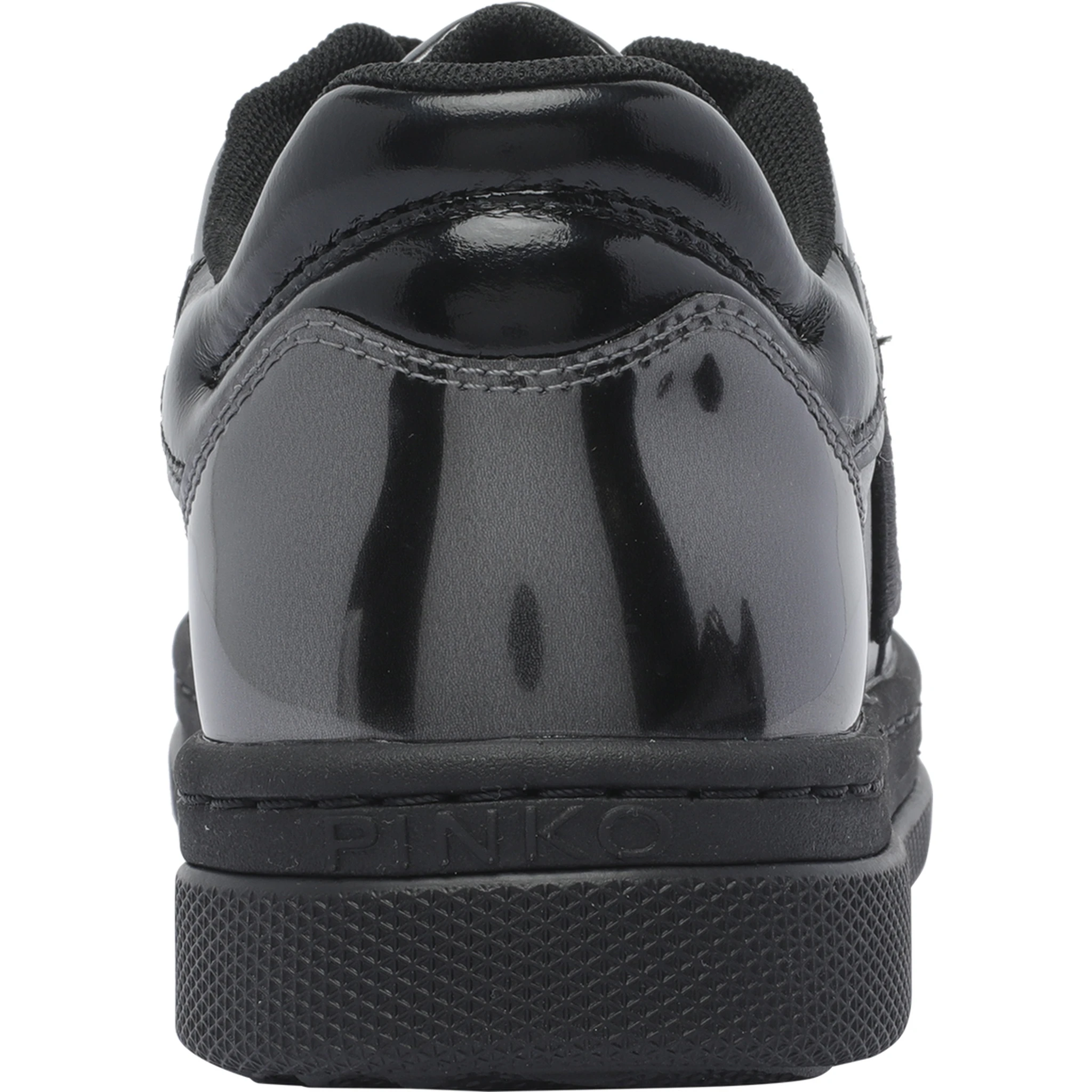 Logo-detail patent-leather sneakers