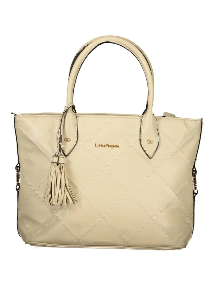 Beige PVC Women Handbag