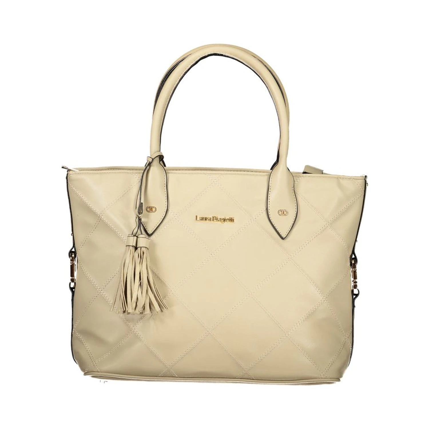 Beige PVC Women Handbag