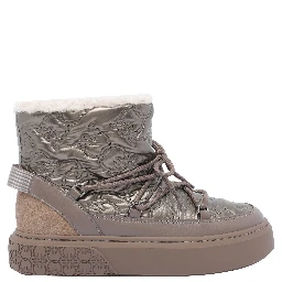 quilted floral-pattern boots