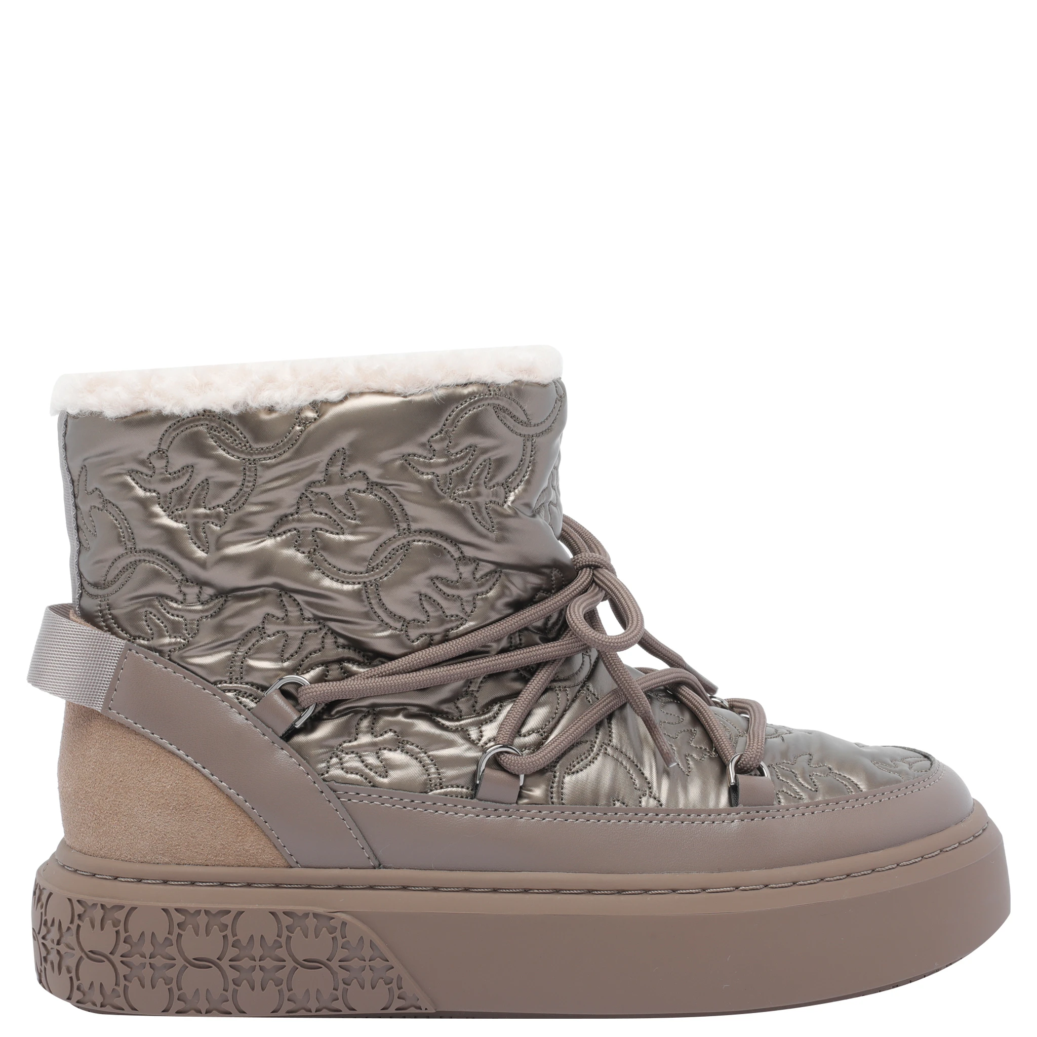 quilted floral-pattern boots