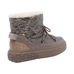 quilted floral-pattern boots