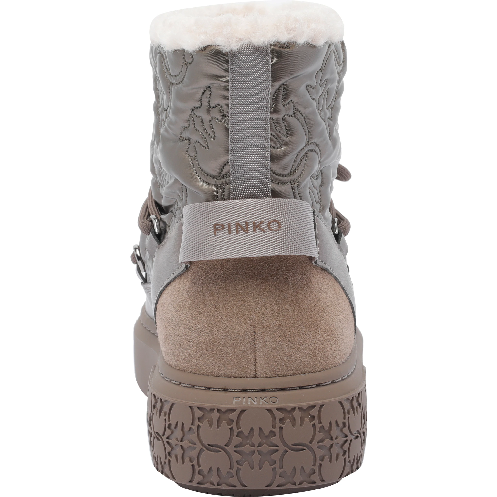 quilted floral-pattern boots