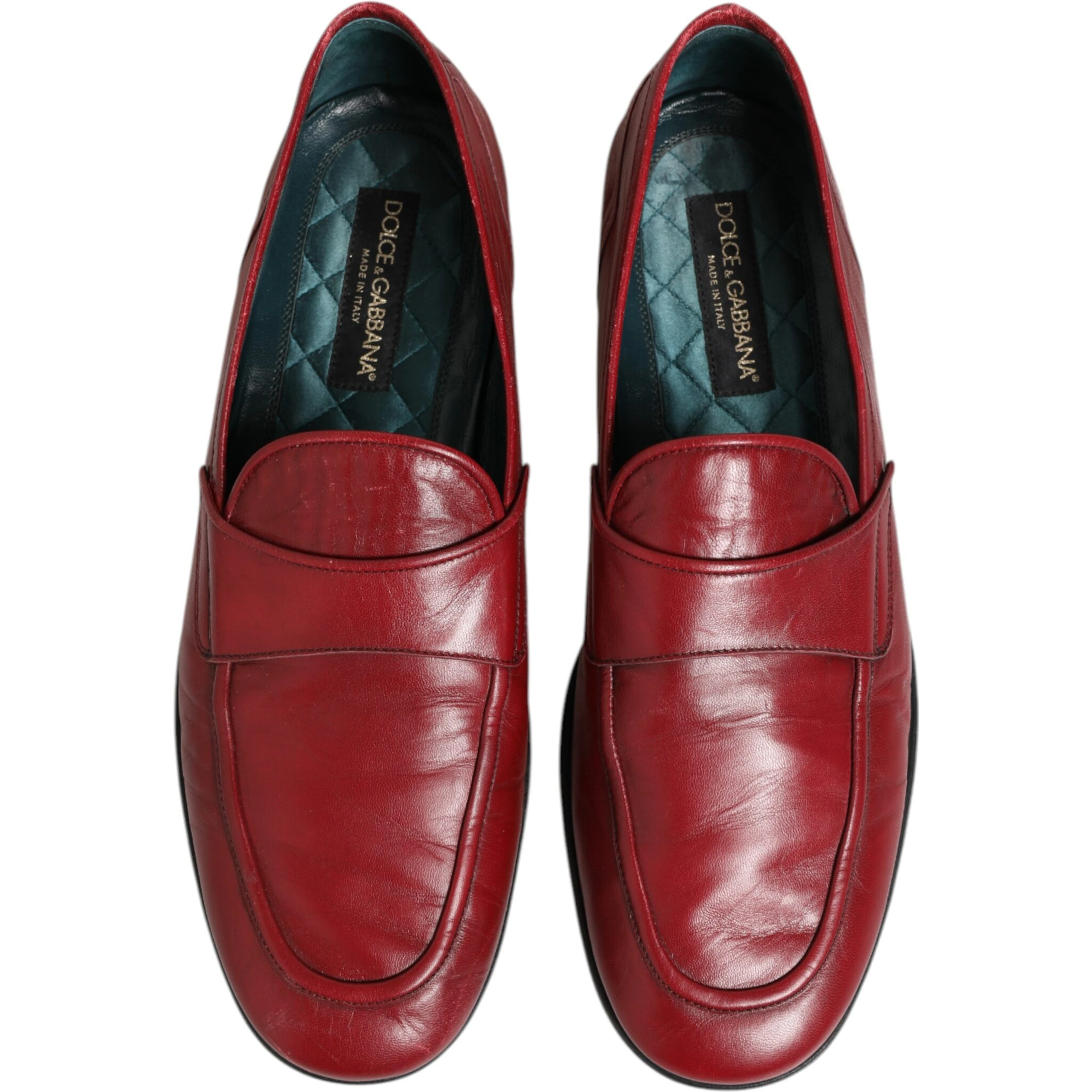 Red Leather Slip On Dress Men Loafers Shoes