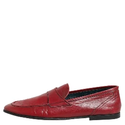 Red Leather Slip On Dress Men Loafers Shoes