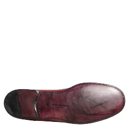 Red Leather Slip On Dress Men Loafers Shoes