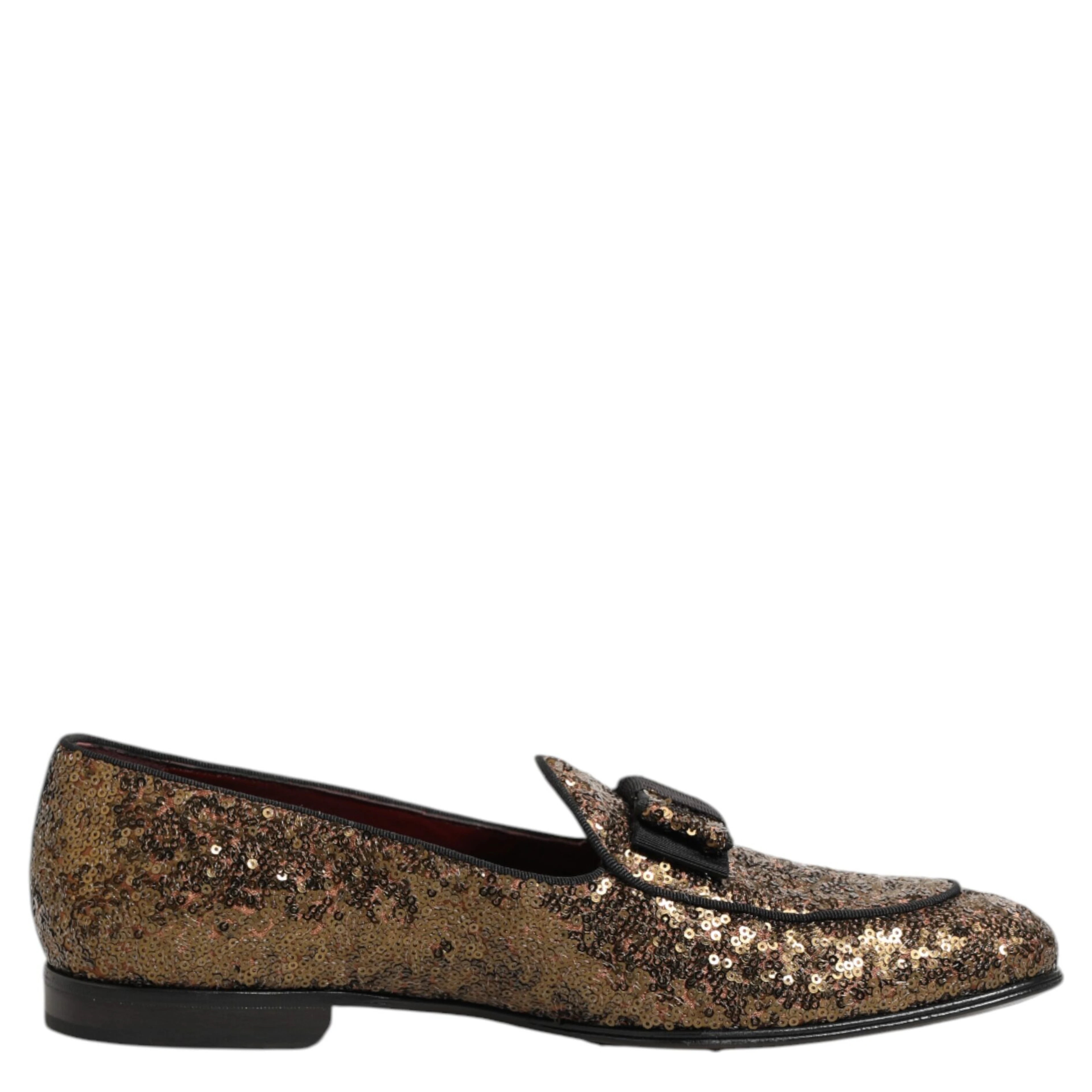 Gold Sequined Slip On Loafers Men Dress Shoes