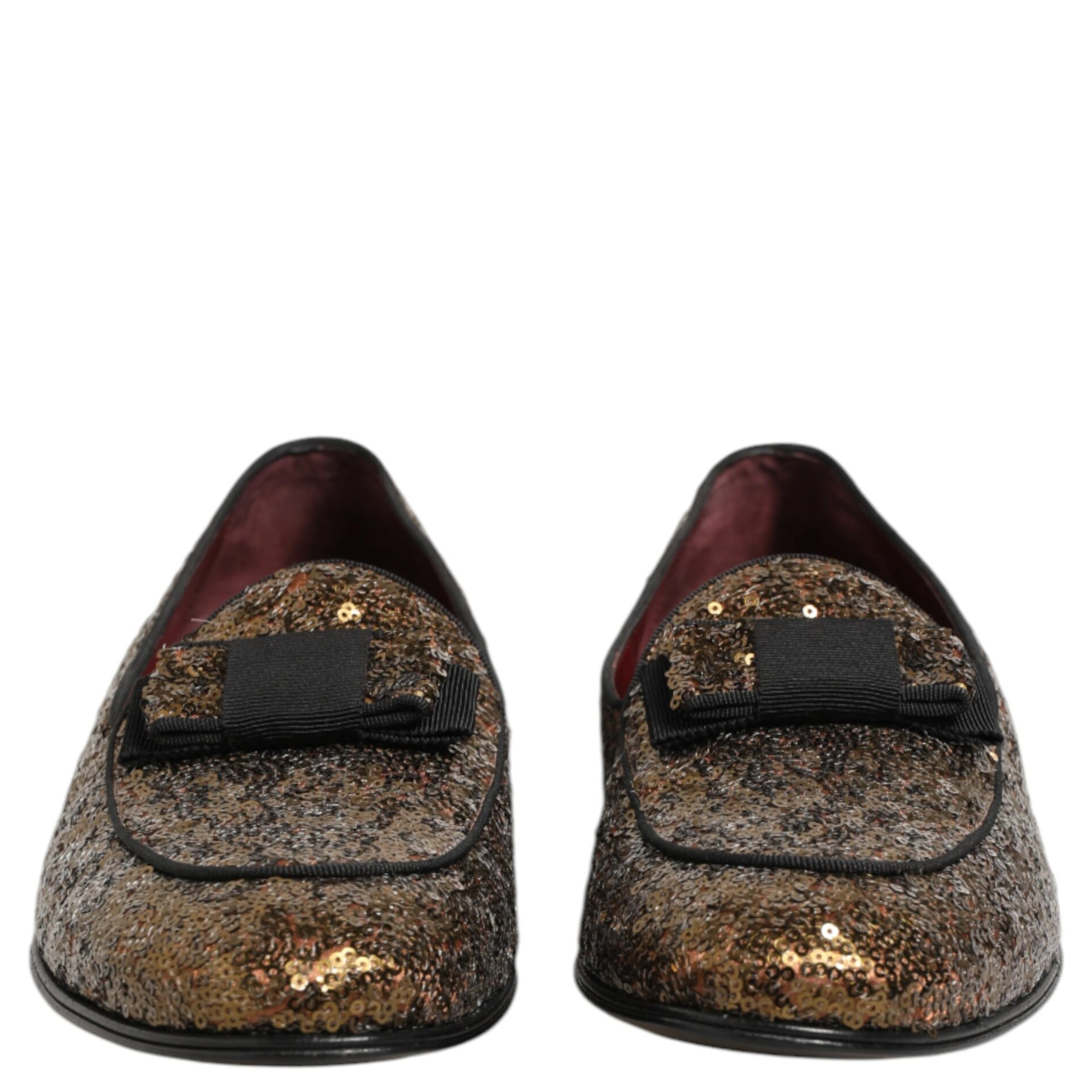 Gold Sequined Slip On Loafers Men Dress Shoes