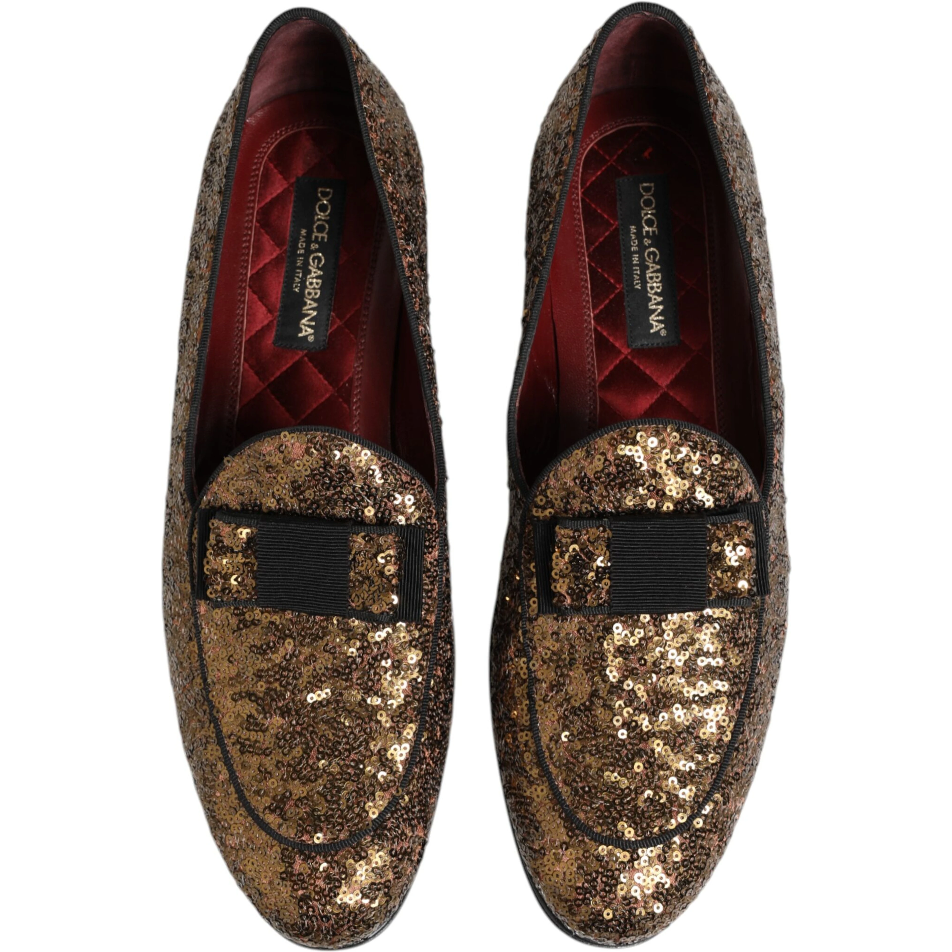 Gold Sequined Slip On Loafers Men Dress Shoes