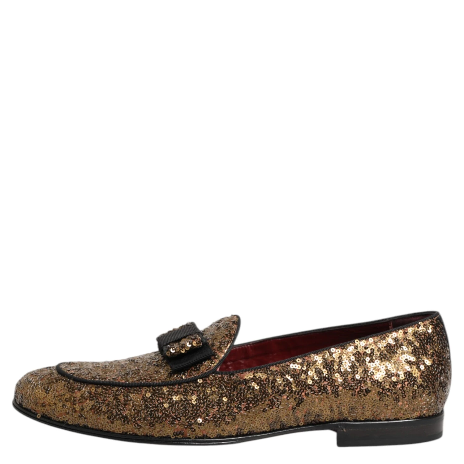 Gold Sequined Slip On Loafers Men Dress Shoes