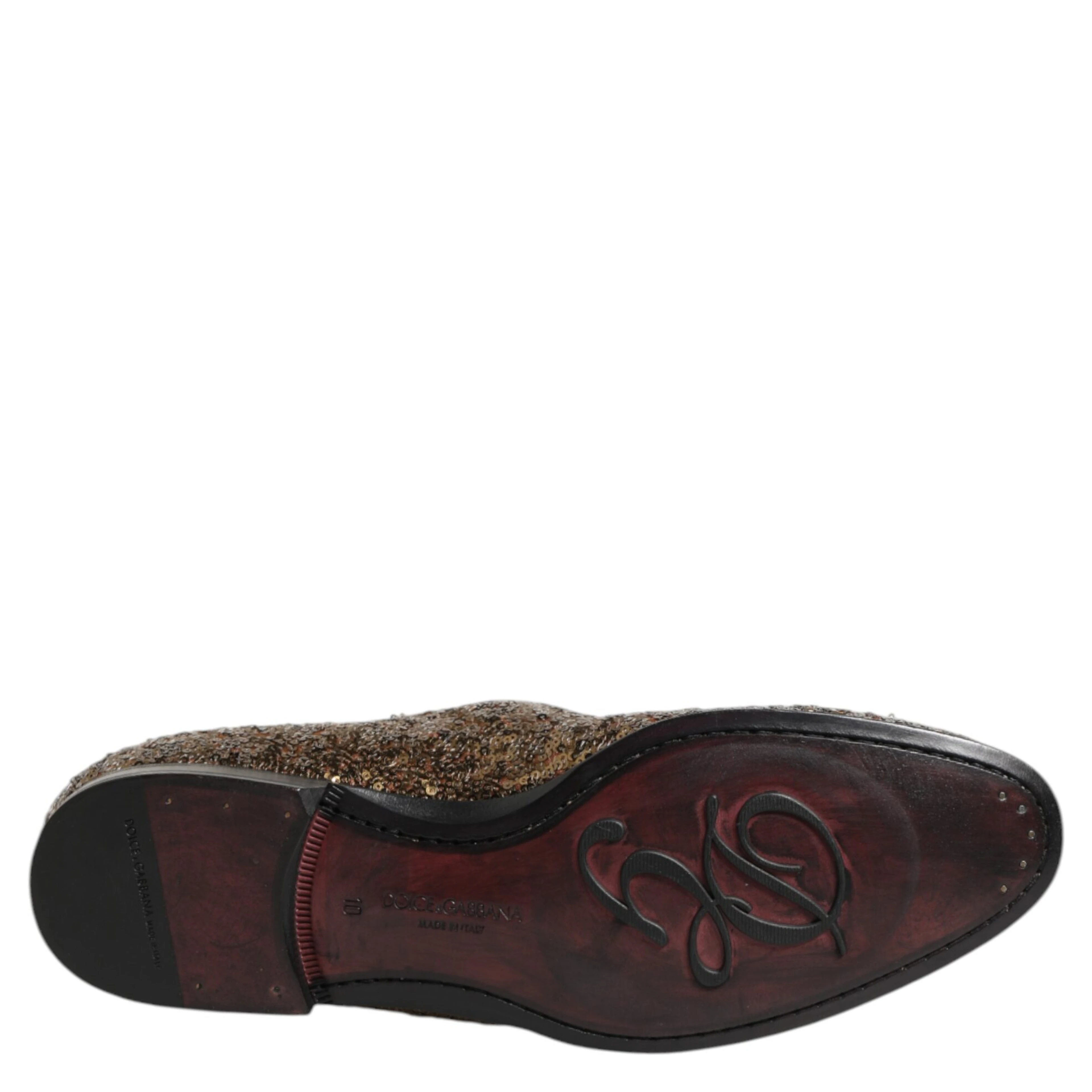 Gold Sequined Slip On Loafers Men Dress Shoes