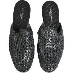 Blue Woven Slides MULES Men Sandals Shoes