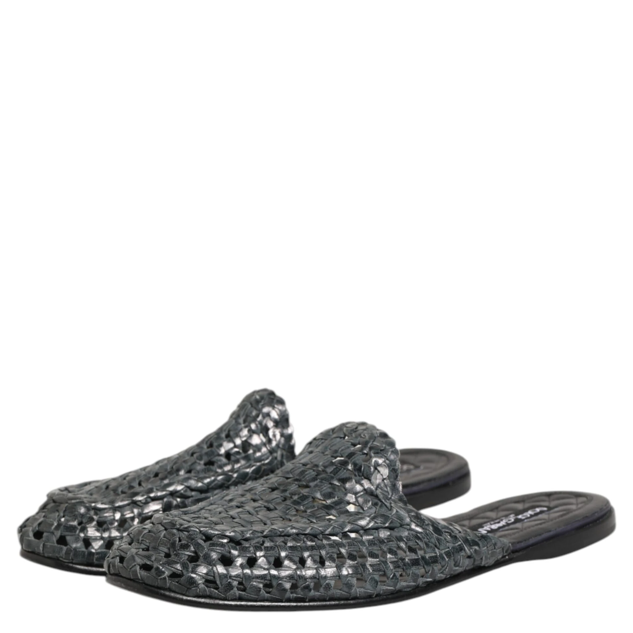 Blue Woven Slides MULES Men Sandals Shoes