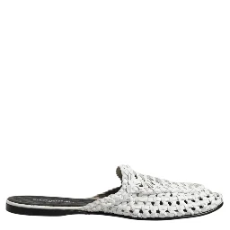 White Woven Slides MULES Men Sandals Shoes