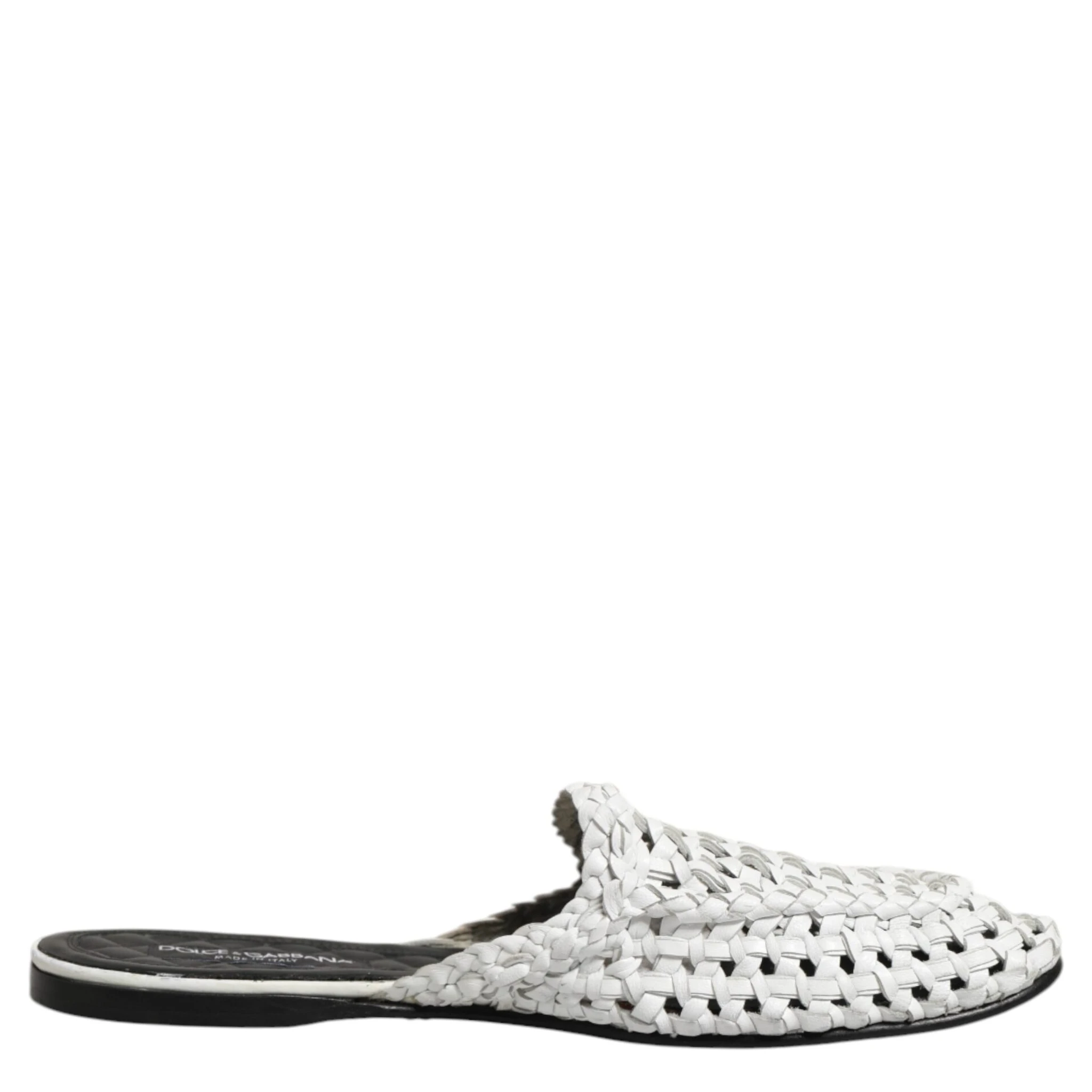 White Woven Slides MULES Men Sandals Shoes