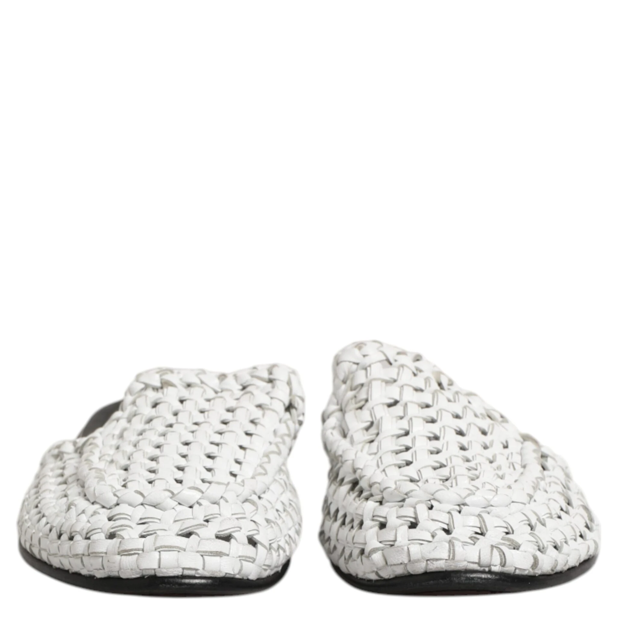 White Woven Slides MULES Men Sandals Shoes