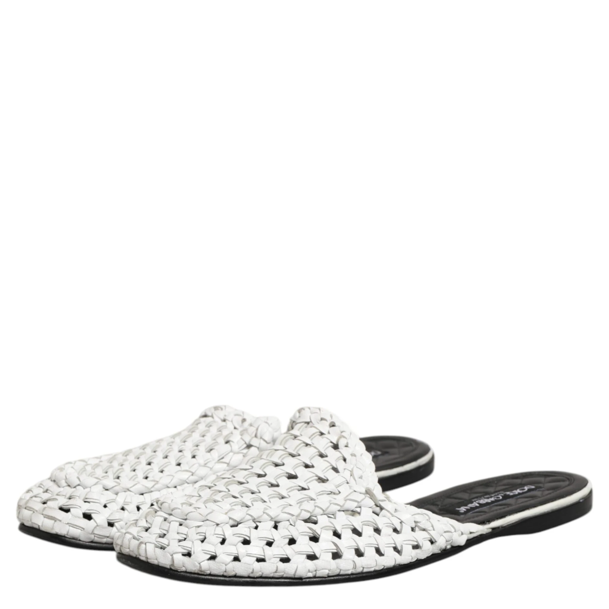 White Woven Slides MULES Men Sandals Shoes