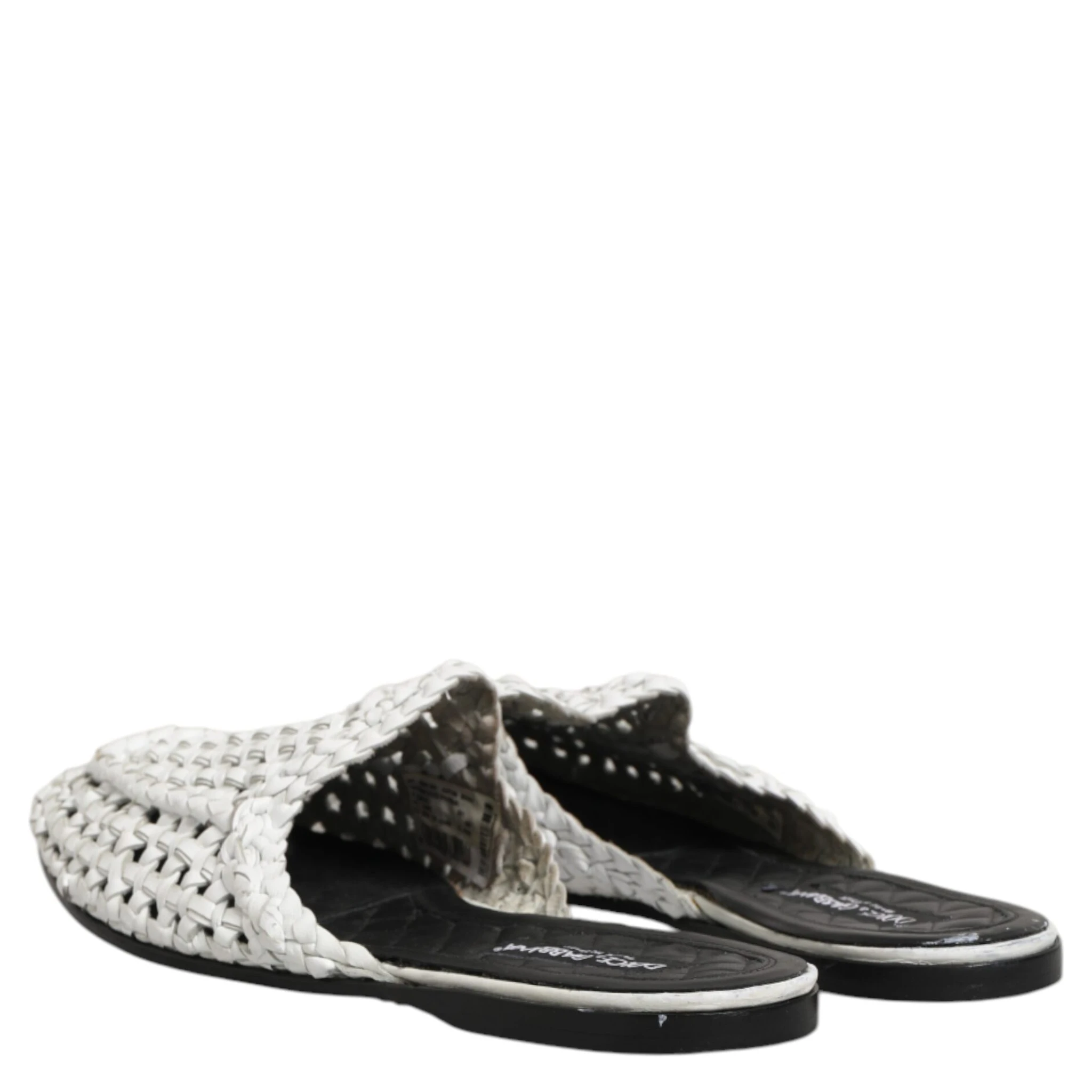 White Woven Slides MULES Men Sandals Shoes