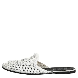 White Woven Slides MULES Men Sandals Shoes