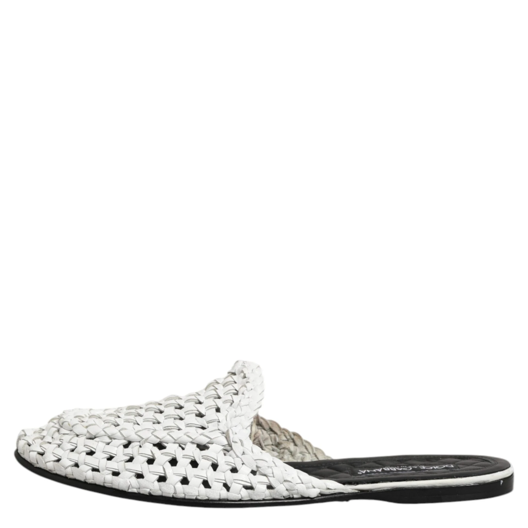 White Woven Slides MULES Men Sandals Shoes