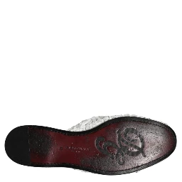 White Woven Slides MULES Men Sandals Shoes