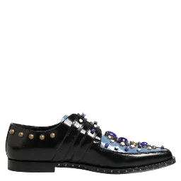 Black Blue Embellished MONKSTRAP Dress Shoes