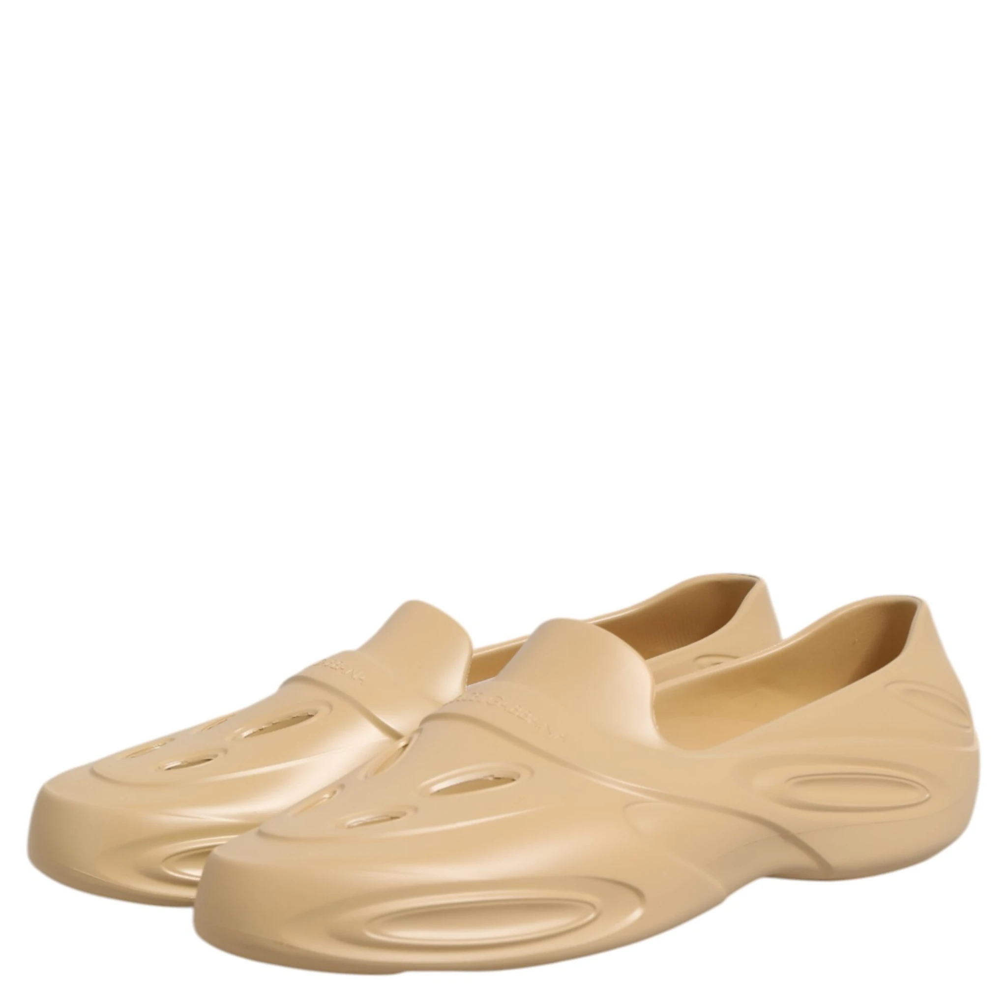 Beige Rubber Slides Low Top Sneakers Shoes
