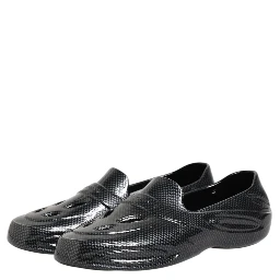 Black Rubber Slides Low Top Sneakers Shoes