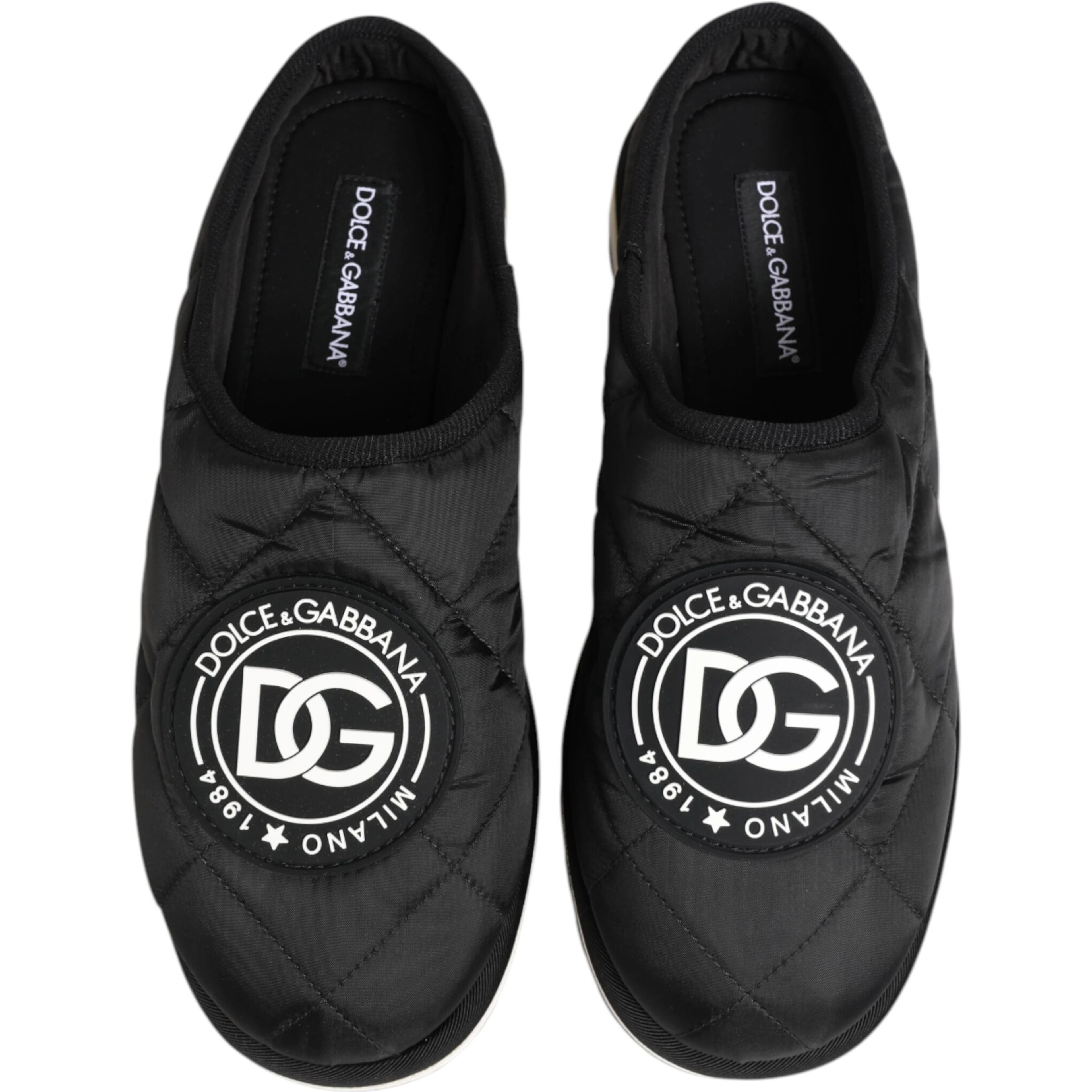 Black Nylon Low Top Slip On Sneaker Shoes