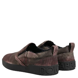 Multicolor Cotton Low Top Slip On Men Sneakers Shoes