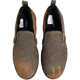 Brown Cotton Low Top Slip On Sneakers Shoes