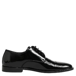 Black Leather Lace Up Derby Formal Dress Shoes