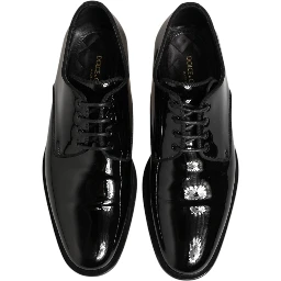 Black Leather Lace Up Derby Formal Dress Shoes