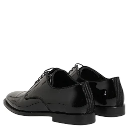 Black Leather Lace Up Derby Formal Dress Shoes