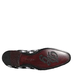 Dress Black White Sequined Lace Up Derby Shoes
