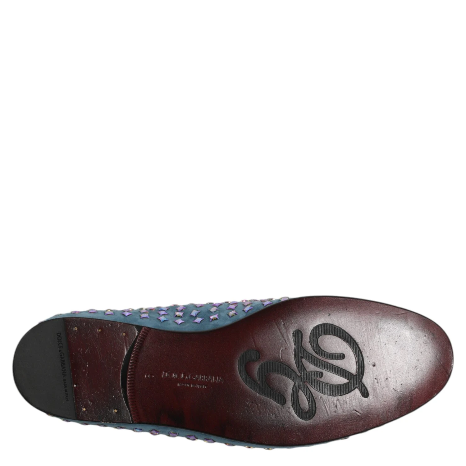 Blue Suede Studded Dress Men Loafers Shoes